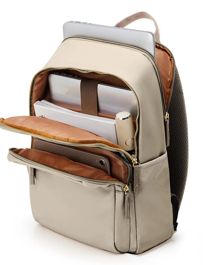 Uni Rucksack Damen mit Laptopfach Khaki