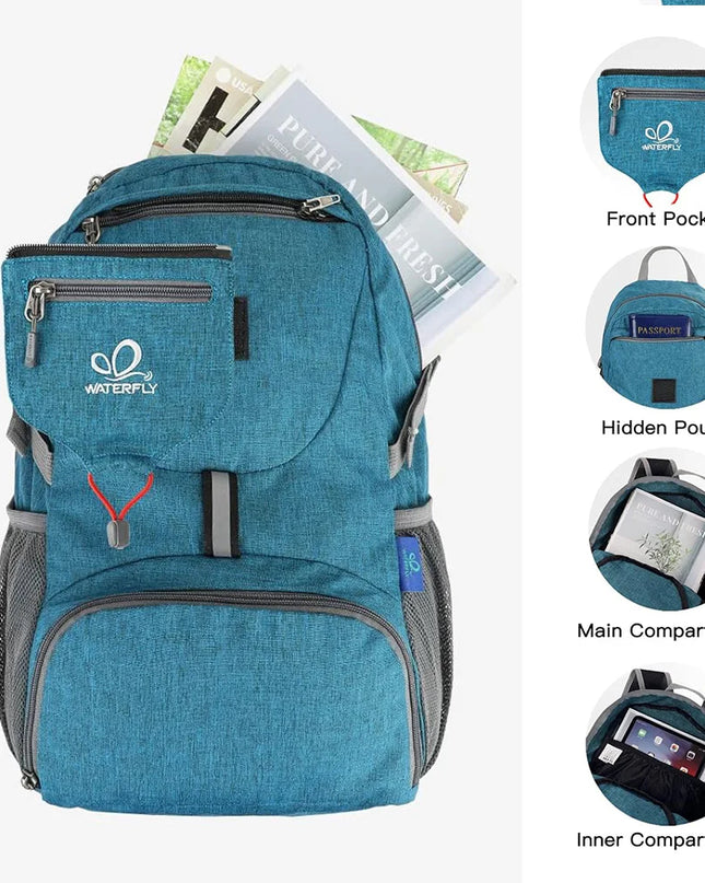 Leichter Faltrucksack 20L Petrolblau