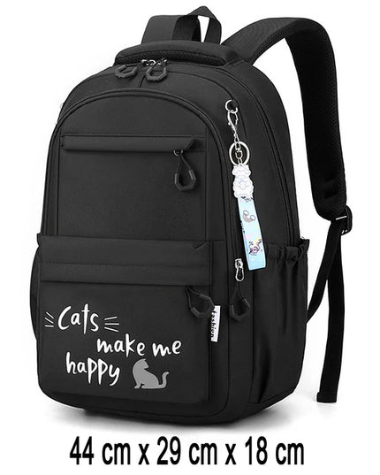 Schulrucksack Teenager Mädchen Schwarz