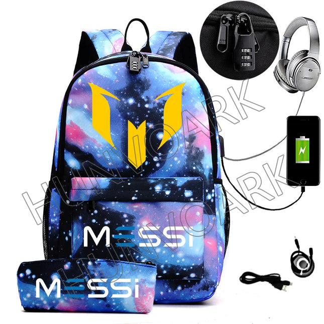 Schulrucksack mit USB-Anschluss - Gelb