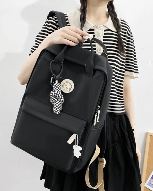 Uni Rucksack Damen Wasserdicht Nylon Schwarz