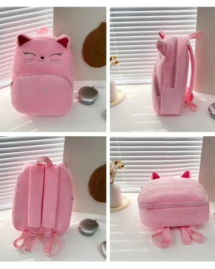 Schulrucksack Mädchen Katze Beige