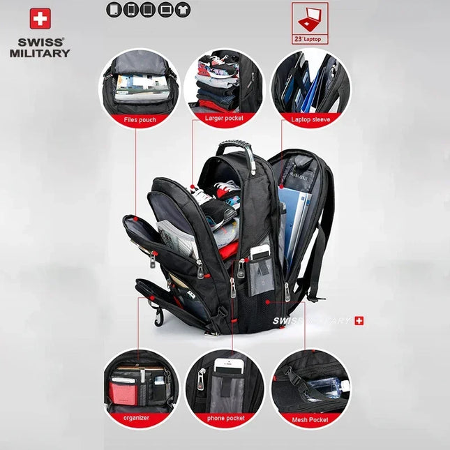 SWISS Laptop Rucksack 16 Zoll Wasserdicht