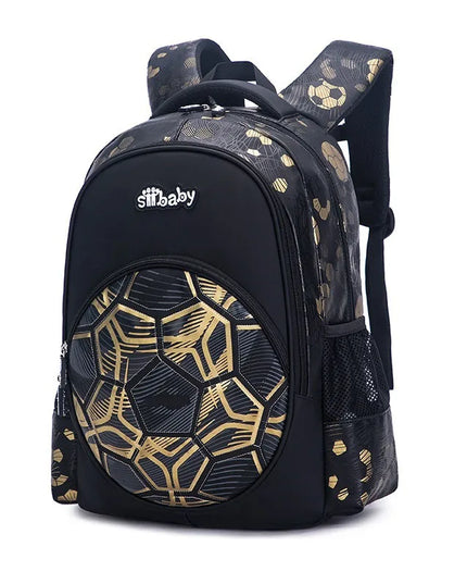 Schulrucksack Jungen Fussball Schwarz-Weiss