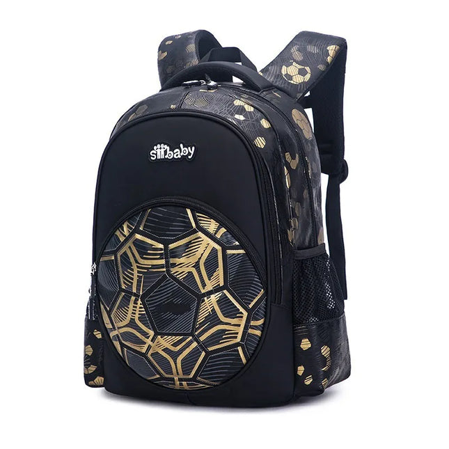Schulrucksack Jungen Fussball Schwarz-Weiss
