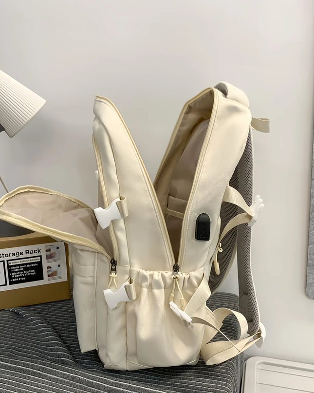 Uni Rucksack mit vielen Fächern Pink