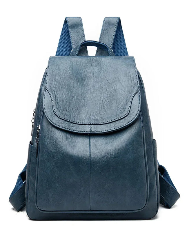 Damen Rucksack aus Softleder - Seeblau