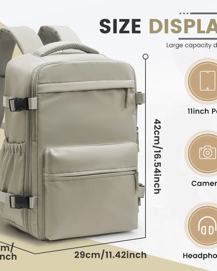Laptop Rucksack 20-35L Handgepaeck braun