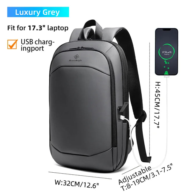 Laptop Rucksack 17 Zoll Business Grau USB