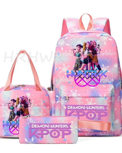 Schulrucksack Set 3-tlg. KPop Design Lila