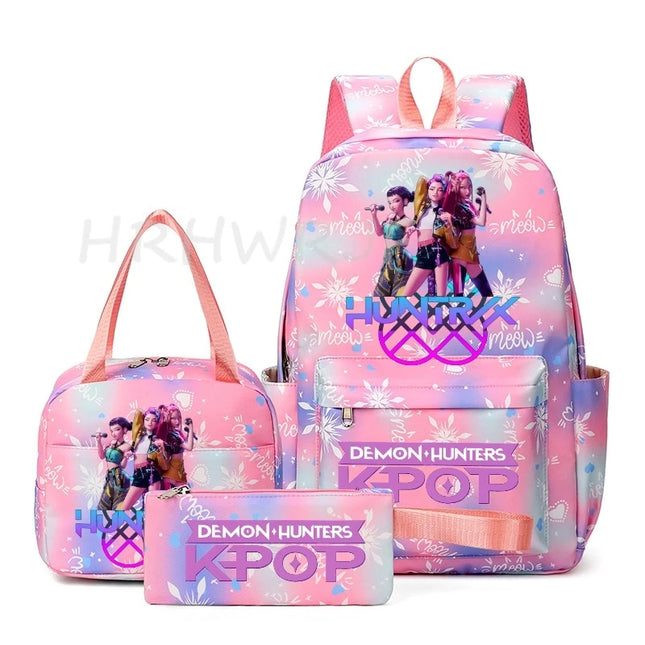 Schulrucksack Set 3-tlg. KPop Design Lila