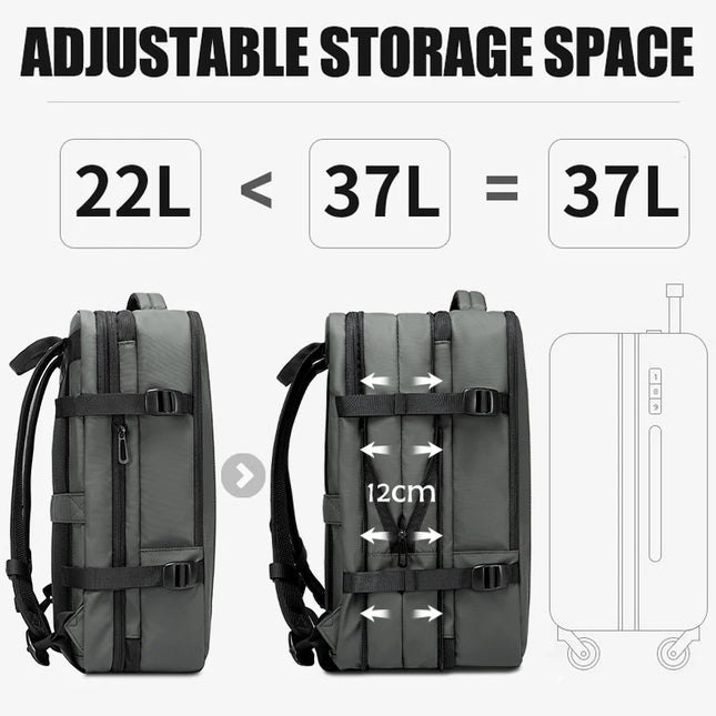 Business Rucksack 17.3 Zoll Grau 45L