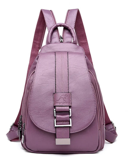 Damen Rucksack aus Leder - Lila