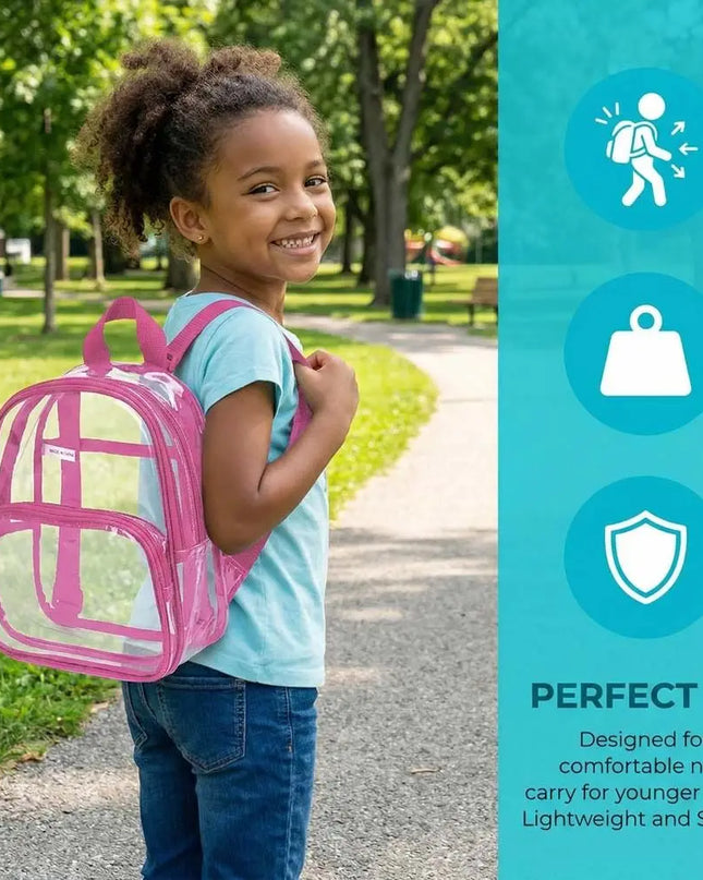 Schulrucksack Transparent mit Reißverschluss