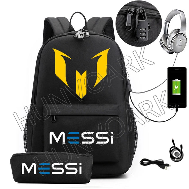 Schulrucksack mit USB-Anschluss - Elfenbein