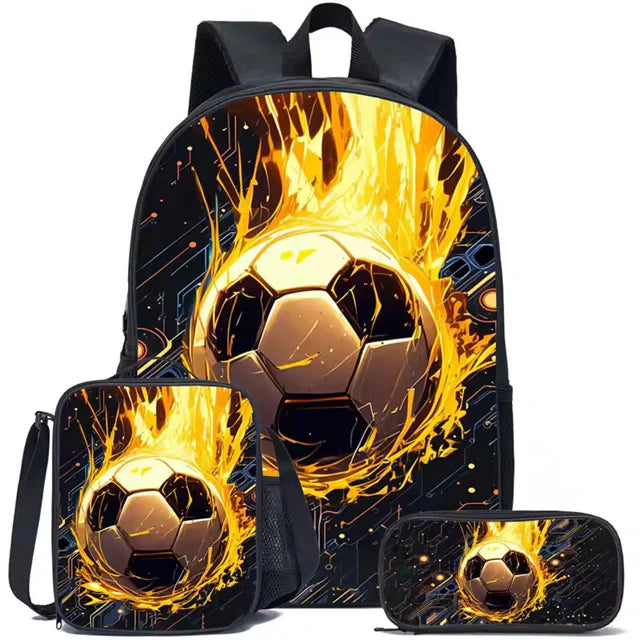 Schulrucksack Set Fussball 20-35 Liter