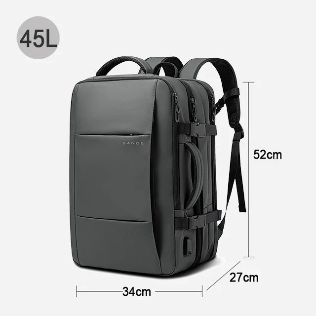 Business Rucksack mit USB-Anschluss Grau