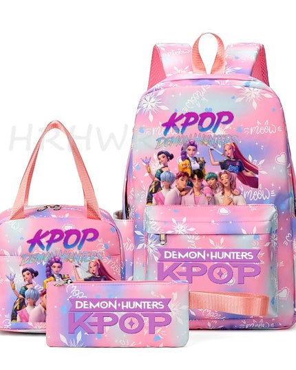 Schulrucksack Set Demon Hunters Pink