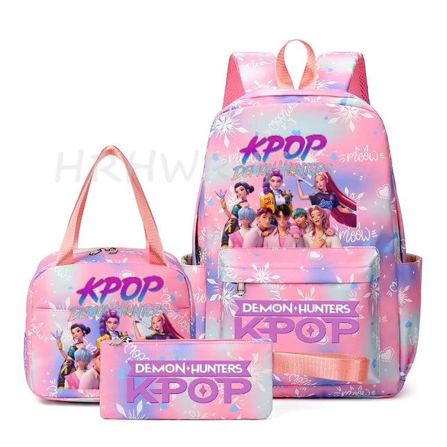 Schulrucksack Set Demon Hunters Pink