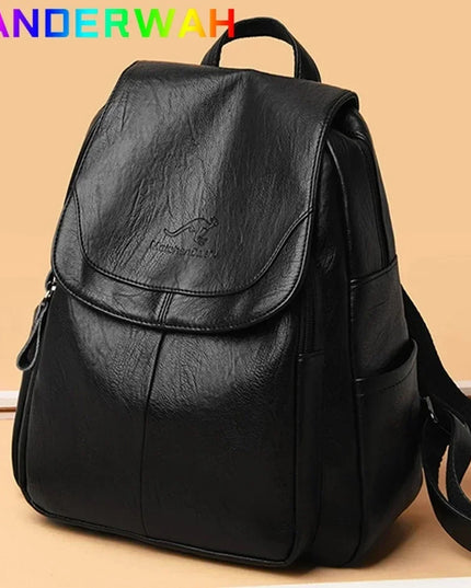 Damen Rucksack aus Softleder - Dunkelblau
