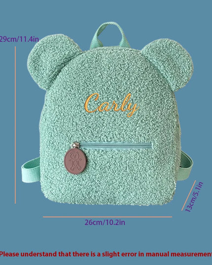 Schulrucksack Teddy-Design Gruen