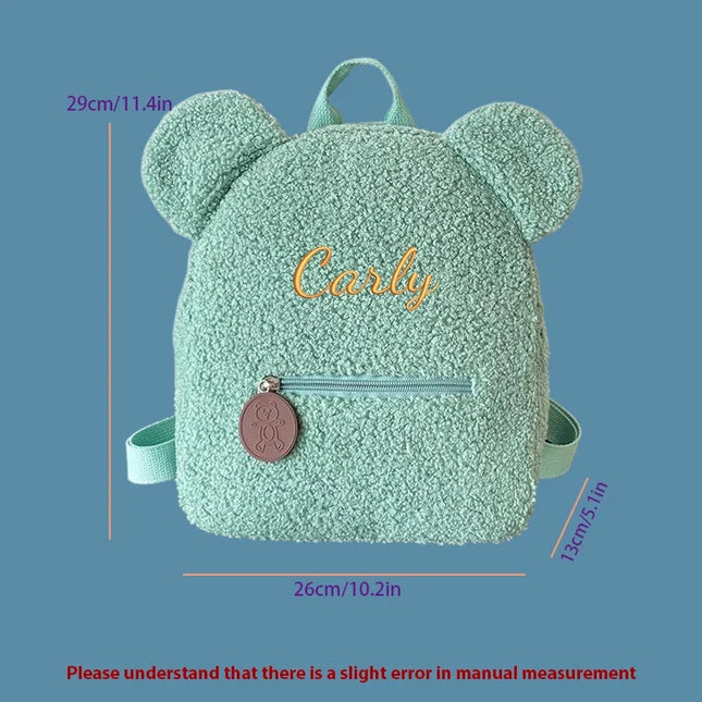 Schulrucksack Teddy-Design Gruen