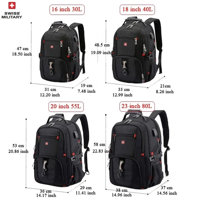 SWISS Laptop Rucksack 16 Zoll Wasserdicht