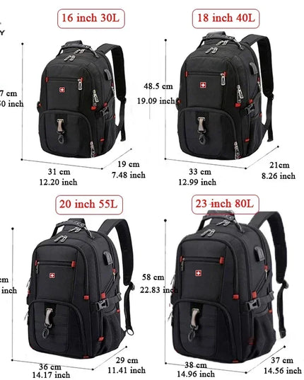 SWISS Laptop Rucksack 18 Zoll mit USB