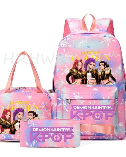 Schulrucksack Set 3-tlg. KPop Design Orange