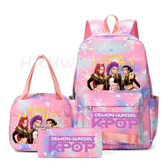 Schulrucksack Set 3-tlg. KPop Design Orange