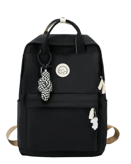 Uni Rucksack Damen Wasserdicht Nylon Schwarz