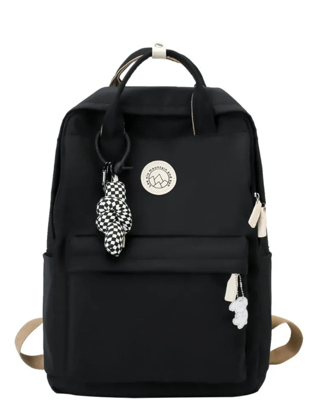 Uni Rucksack Damen Wasserdicht Nylon Schwarz
