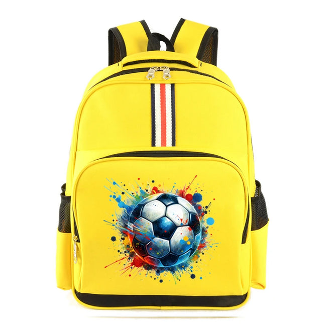 Schulrucksack Fussball-Design Gelb