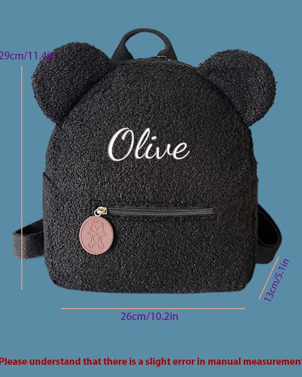 Schulrucksack Teddybär Motiv Schwarz