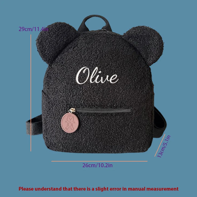 Schulrucksack Teddybär Motiv Schwarz