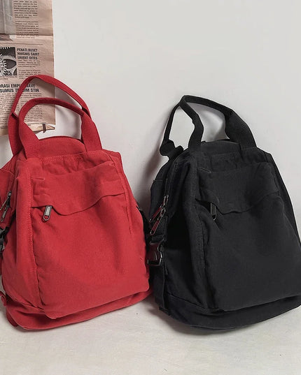 Schulrucksack Canvas Vintage – Grün