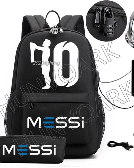 Schulrucksack mit USB-Anschluss in Pink