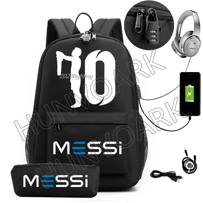 Schulrucksack mit USB-Anschluss Blau