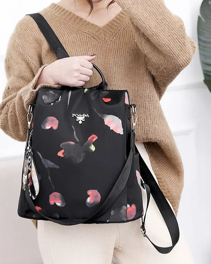 Schulrucksack fuer Damen mit Blumenmuster