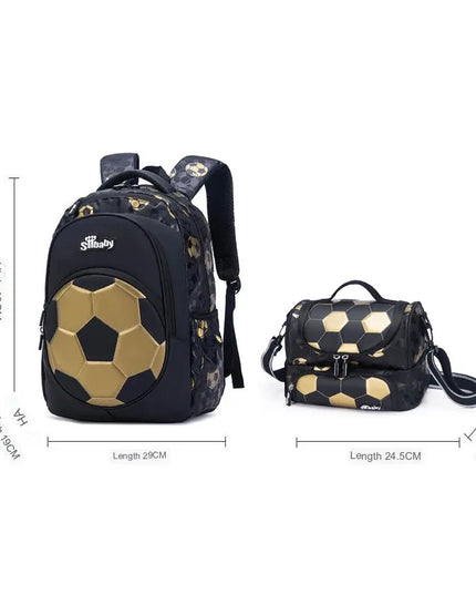 Schulrucksack mit Fussball-Design Schwarz