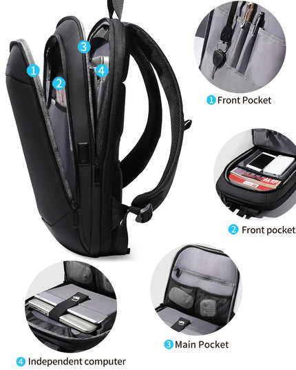 Laptop Rucksack 17 Zoll Business Grau USB