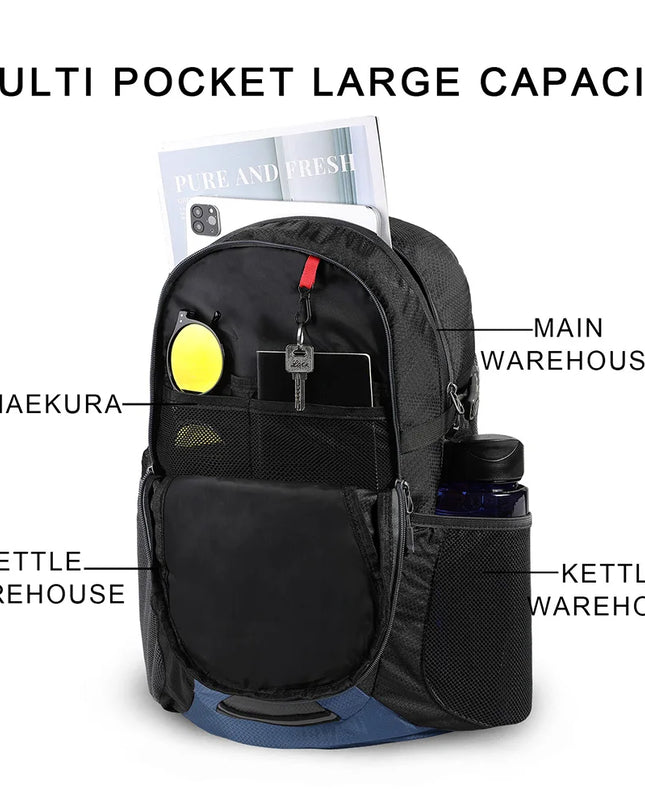 Faltbarer Laptop Rucksack 30L - Schwarz