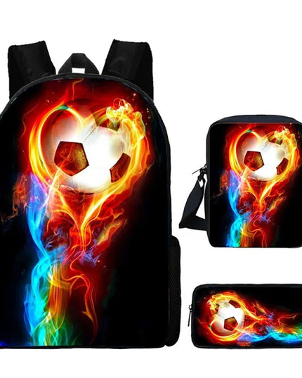 Schulrucksack Set Fussball Motiv 20-35L