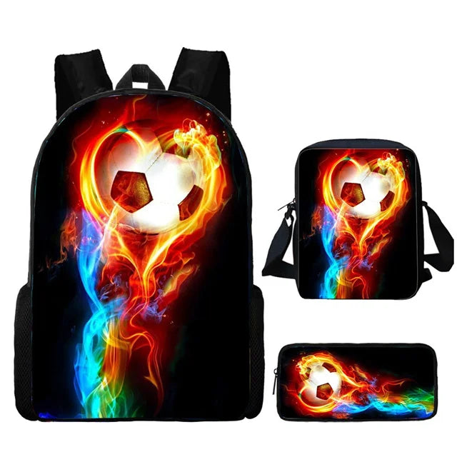 Schulrucksack Set Fussball Motiv 20-35L