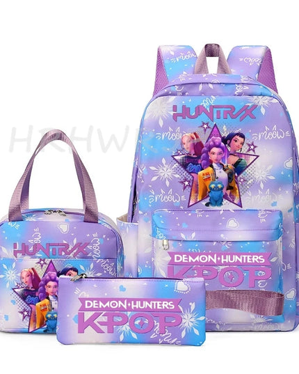 Schulrucksack Set 3-tlg. KPop Design Blau