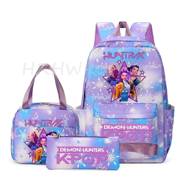 Schulrucksack Set 3-tlg. KPop Design Blau