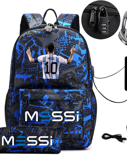 Schulrucksack mit USB-Anschluss in Pink