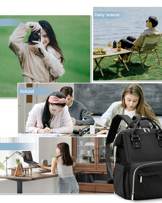 Laptop Rucksack Damen mit USB-Port Grau