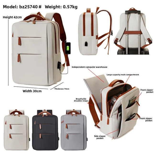 Business Rucksack 16 Zoll Laptopfach Beige