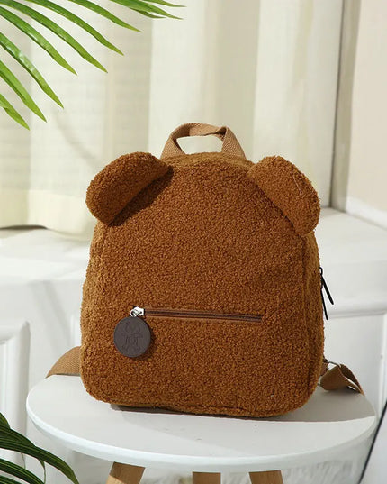 Schulrucksack Plüsch Tierohren – Braun & Süß